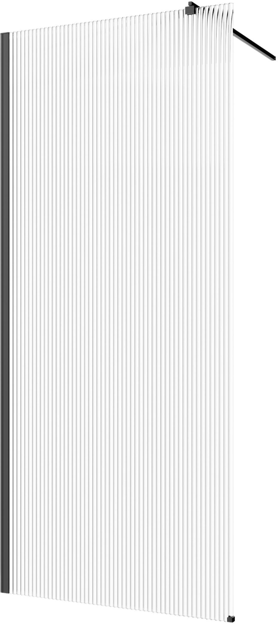 Invena parete doccia walk-in 80 cm nero semiopaca/vetro con motivo AK-32-185