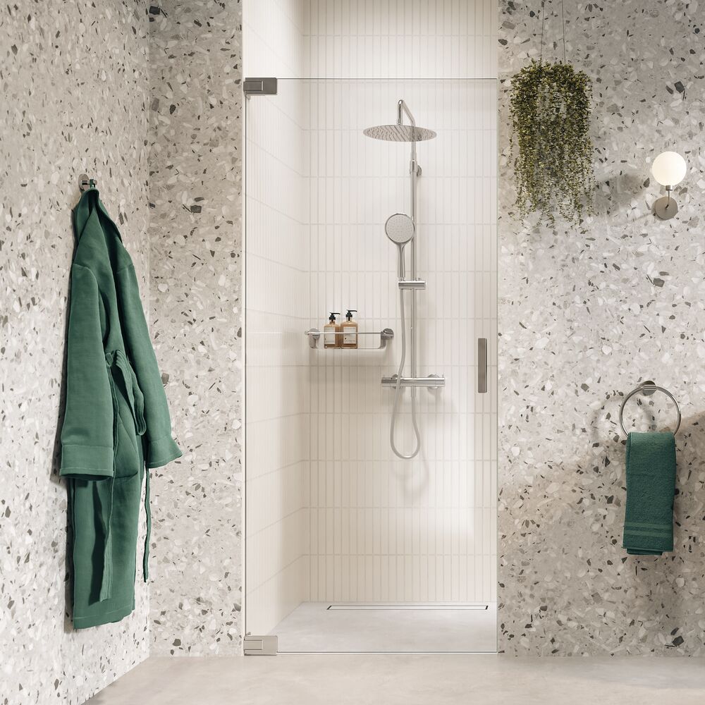 Sealskin Pure porta doccia 80 cm a battente cromo lucida/vetro trasparente PU140806265100