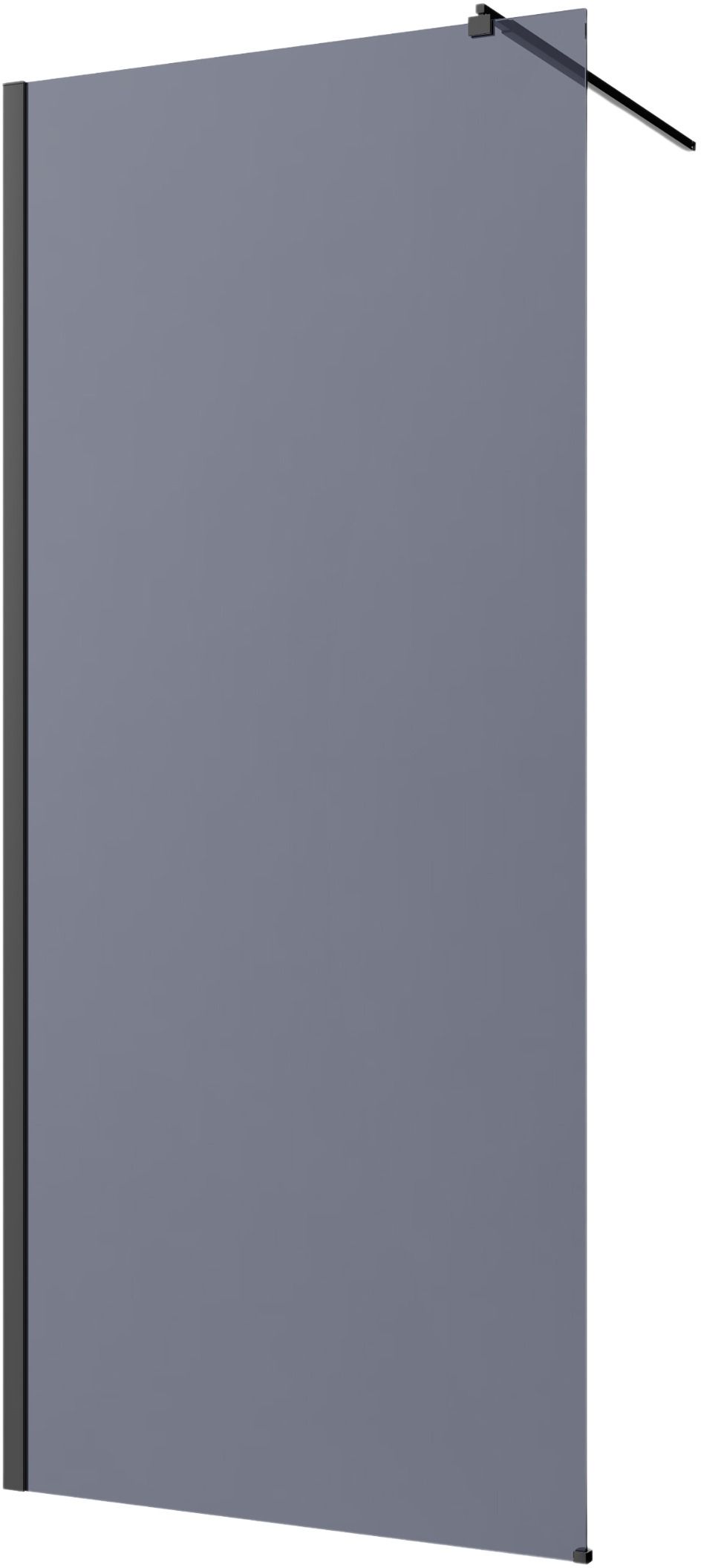 Invena parete doccia walk-in 80 cm nero semiopaca/vetro grafite AK-32-183