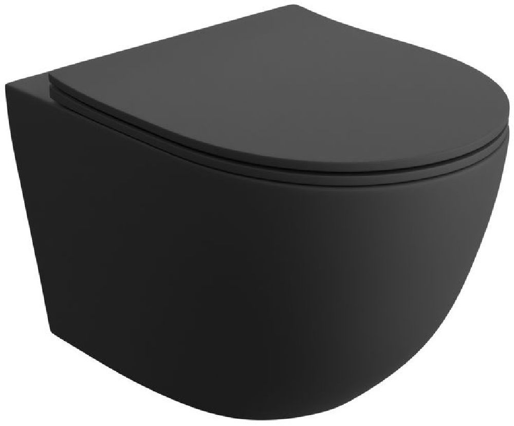 LaVita Sinto Black 3.0 vaso wc con copriwater a discesa lenta sospeso senza brida nero opaco 5900378356769