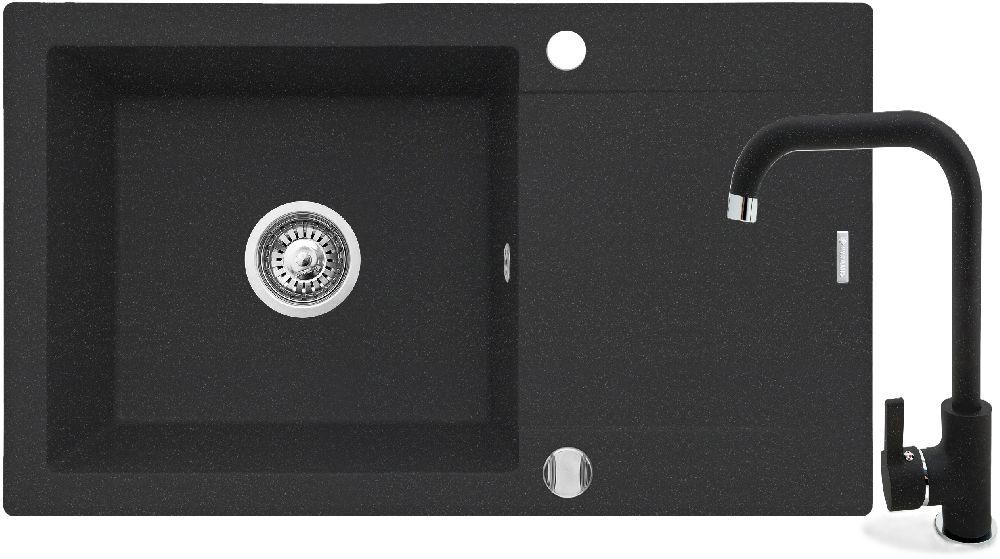 Pyramis Korfu lavello con rubinetto nero/nero 070060901SN