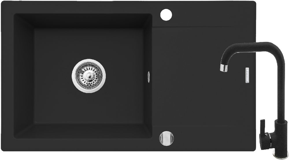 Pyramis Korfu lavello con rubinetto nero/nero 070167301SN