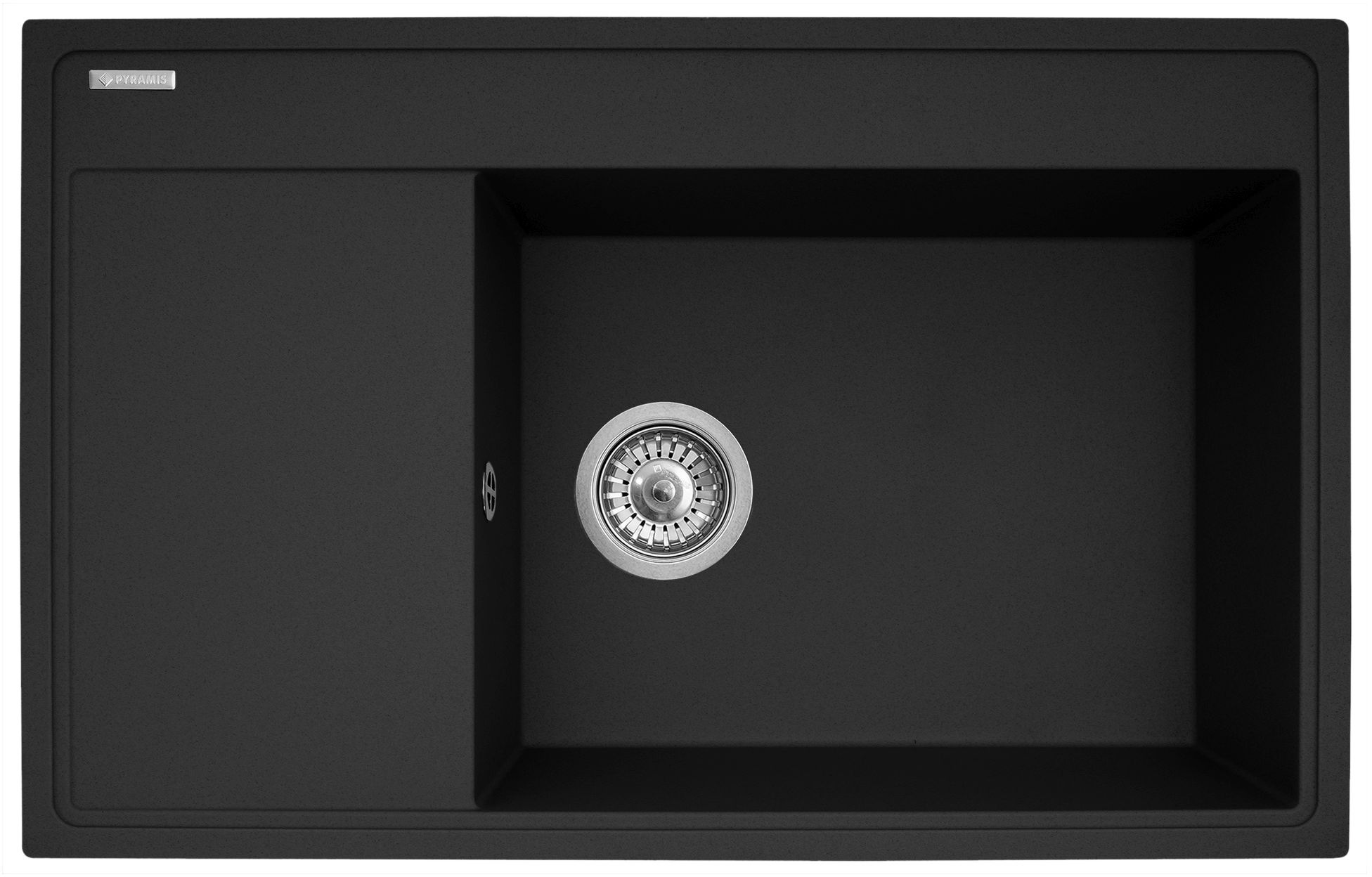 Pyramis Camea lavello in granito 79x50 cm nero 070168501