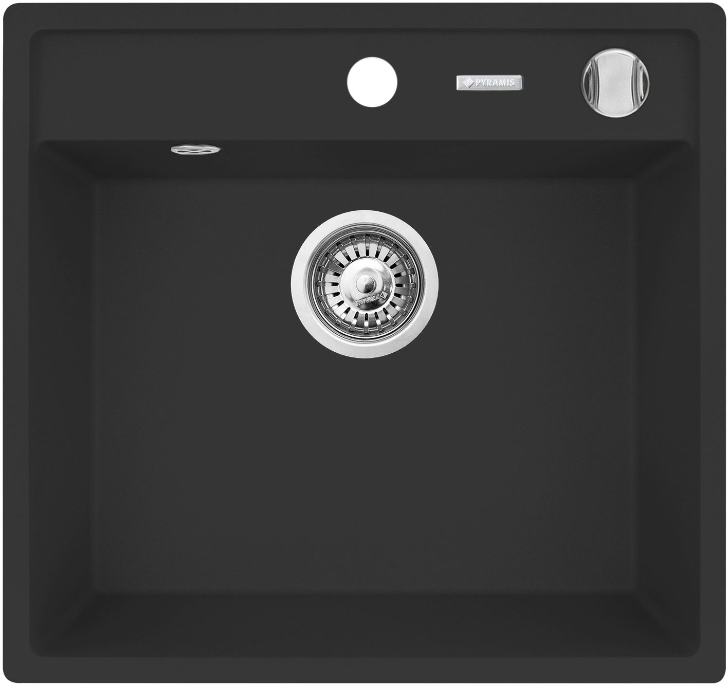 Pyramis Camea lavello in granito 53x50 cm nero 070168301