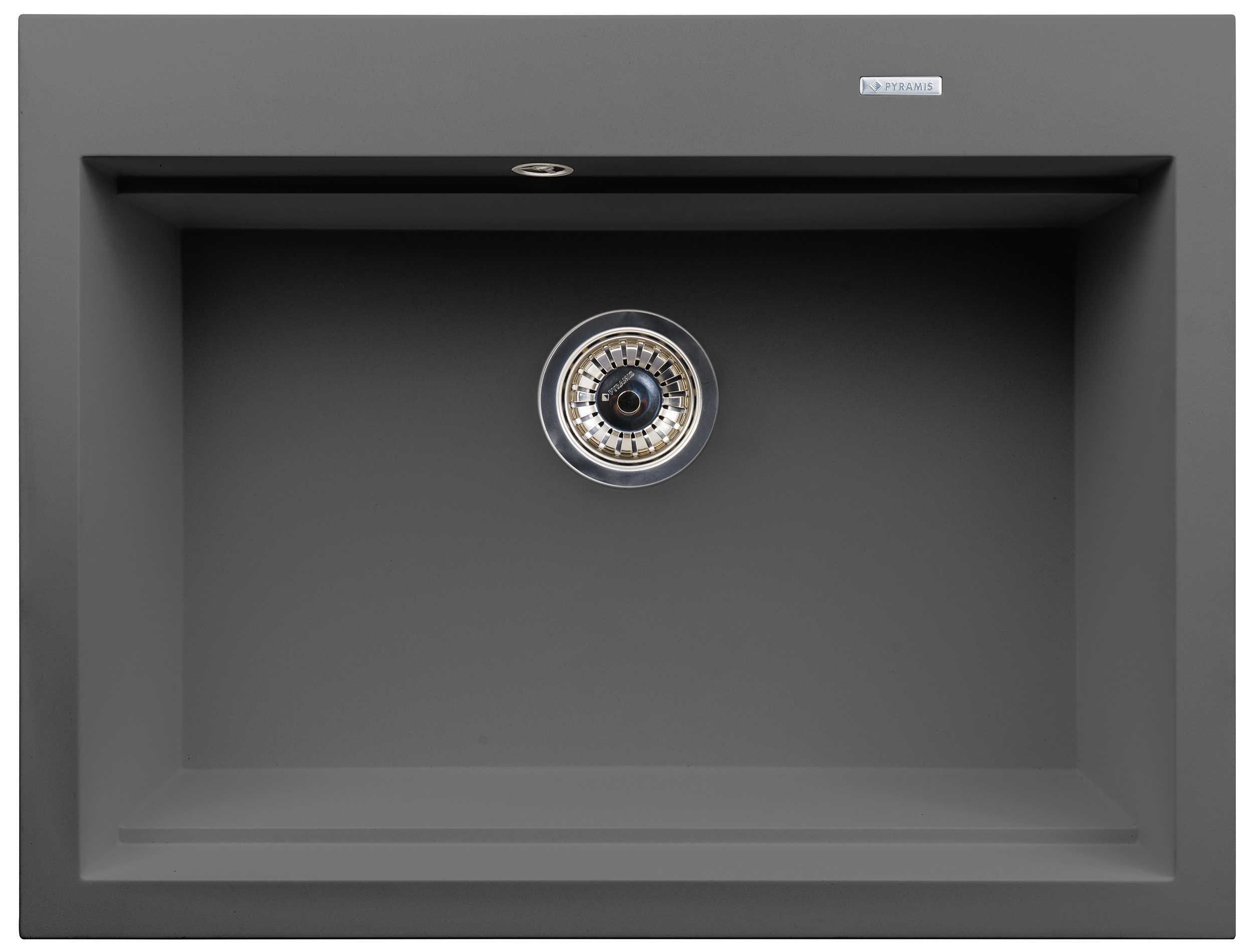 Pyramis Siros lavello in granito 67x51.5 cm grigio/grafite/inox 070094301