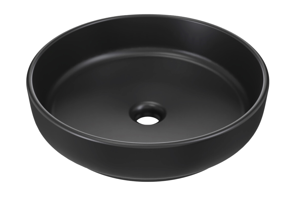 Comad River 1 lavabo 40x40 cm rotonda da appoggio nero RIVER 1 BLACK MATT UN 40 ( E-6595 )