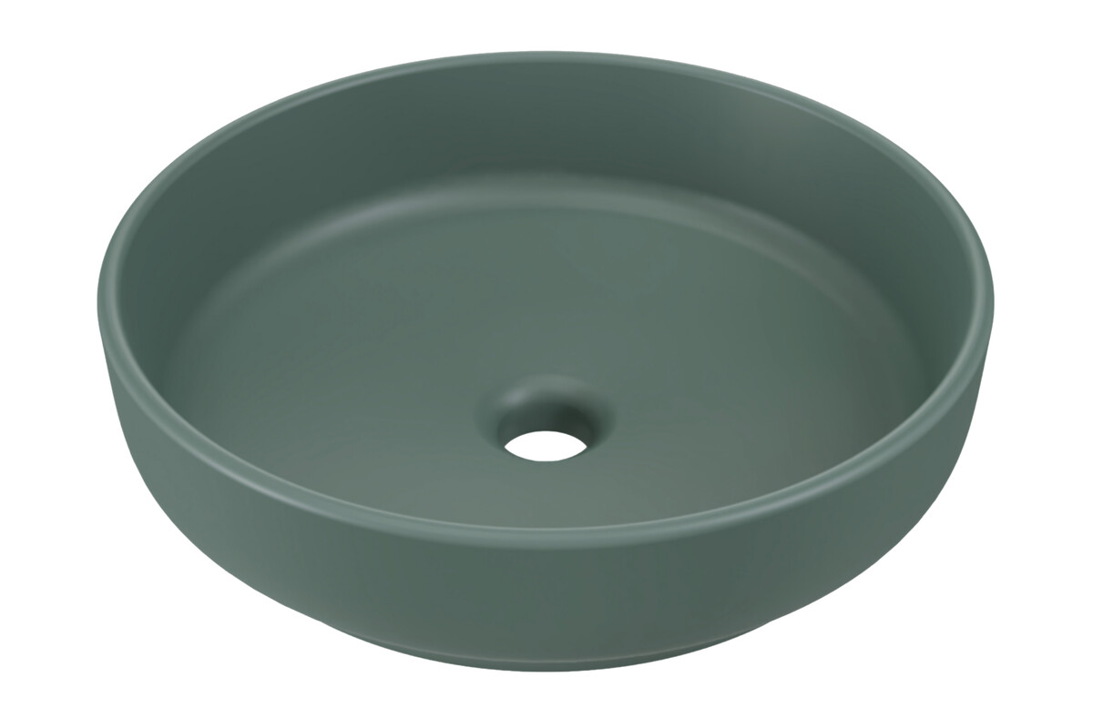 Comad River 1 lavabo 40x40 cm rotonda da appoggio verde RIVER 1 FOREST GREEN MATT UN 40 ( E-6595 )