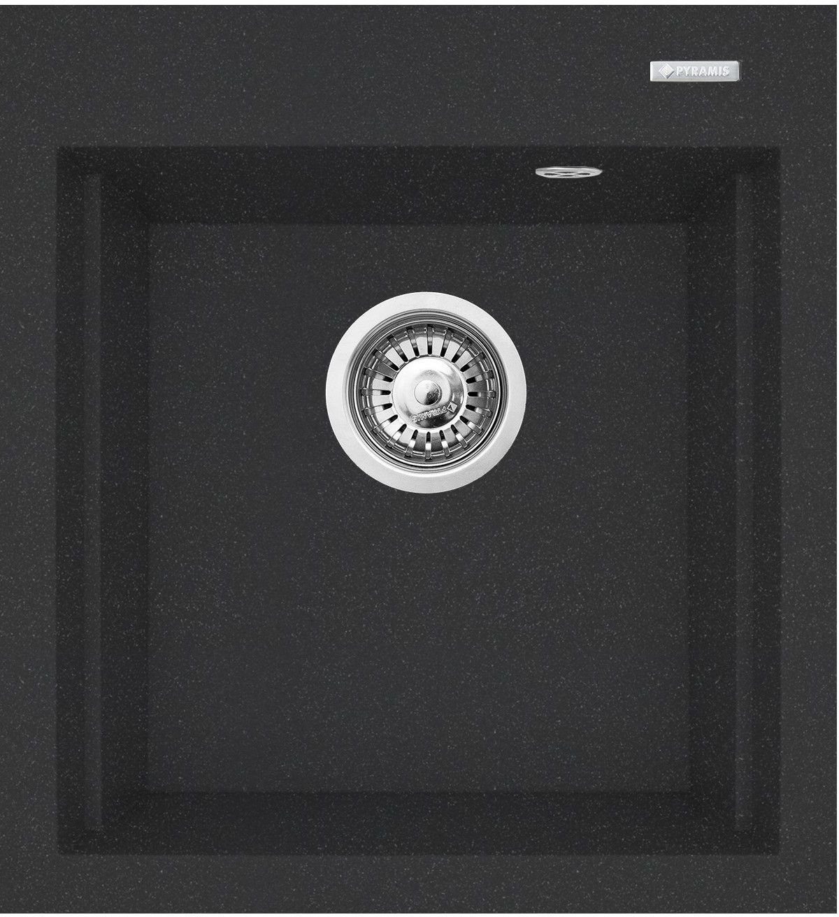 Pyramis Siros lavello in granito 47x51.5 cm nero 070084301