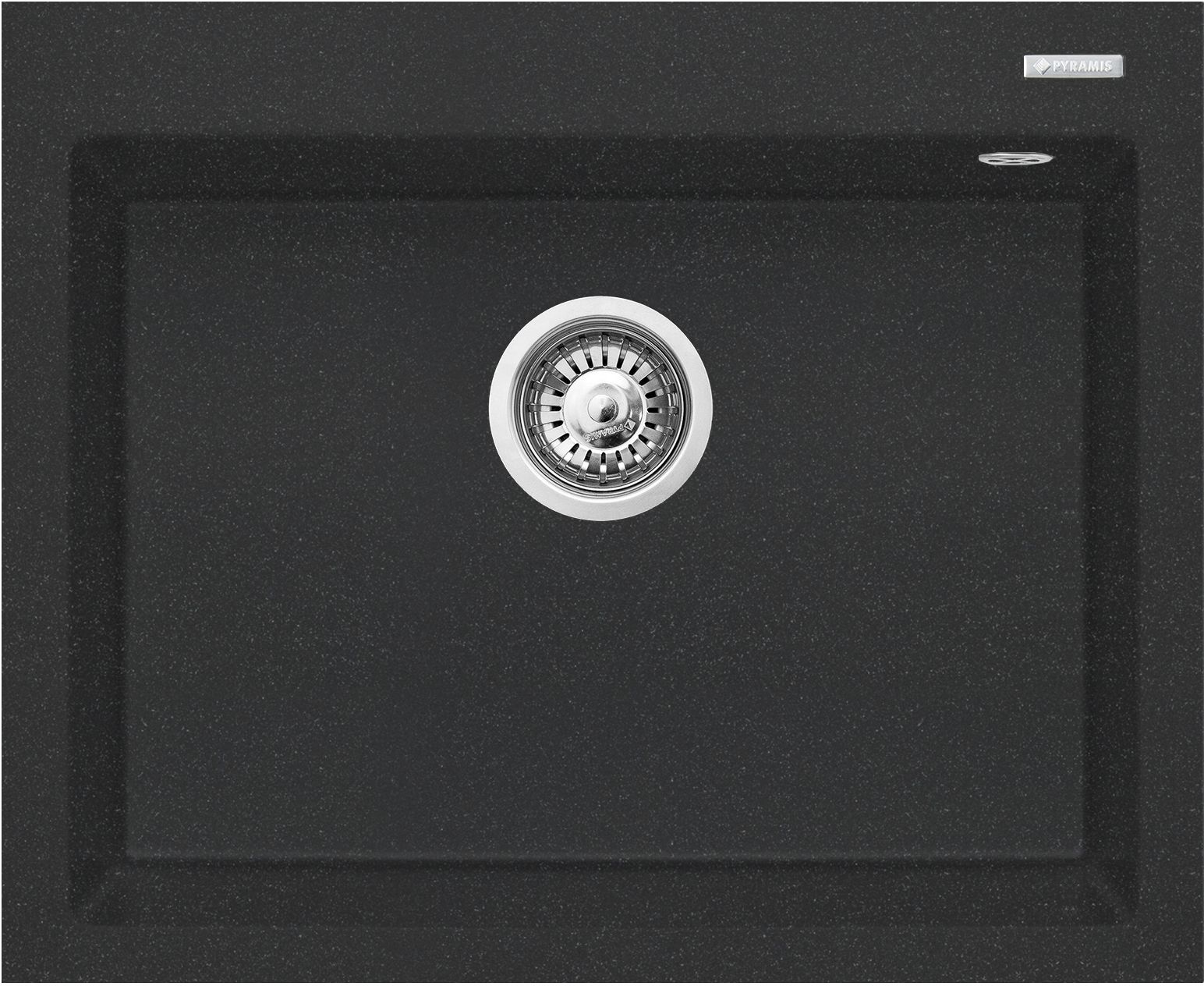 Pyramis Istros lavello in granito 61x50 cm nero 070186812