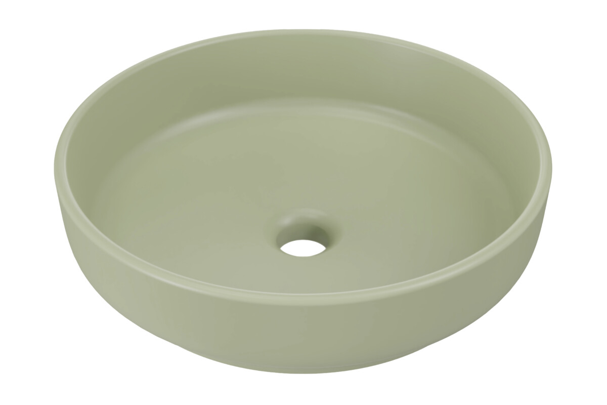 Comad River 1 lavabo 40x40 cm rotonda da appoggio verde RIVER 1 OLIVE GREEN MATT UN 40 ( E-6595 )