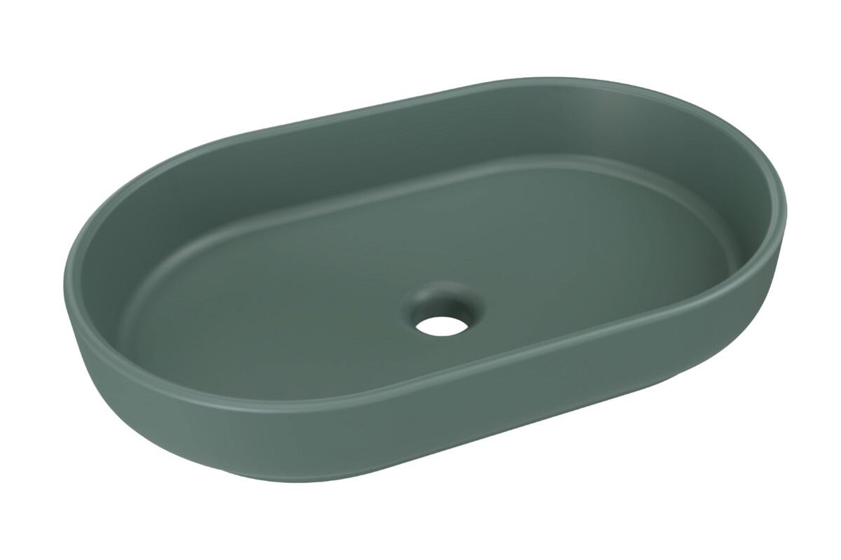 Comad River 2 lavabo 55x35 cm ovale da appoggio verde RIVER 2 FOREST GREEN MATT UN 55 ( E-6594 )
