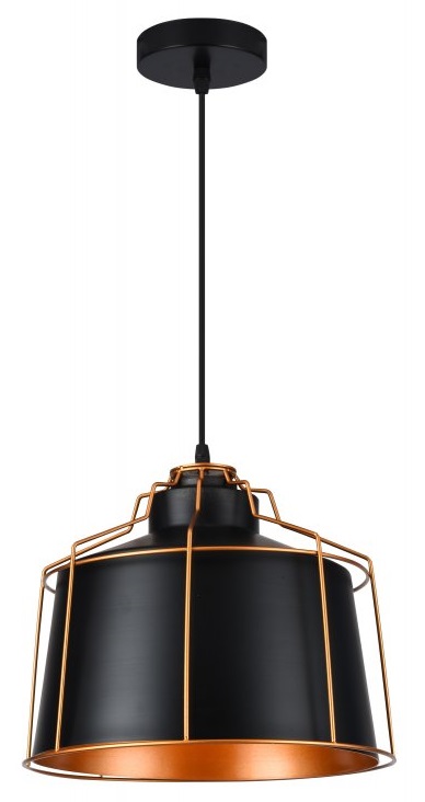 GTV Goa lampada sospesa 1x40 W nero-oro OS-GOA-11-DEC