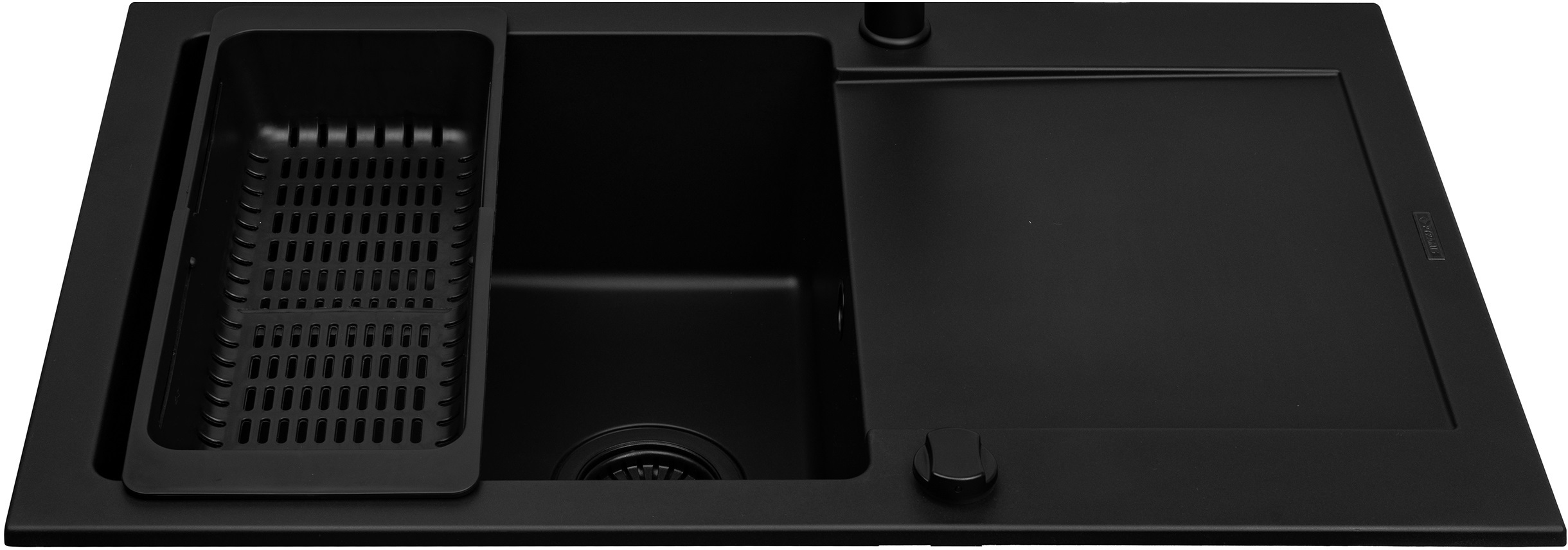 Pyramis Mido lavello in granito 79x50 cm nero 070176502