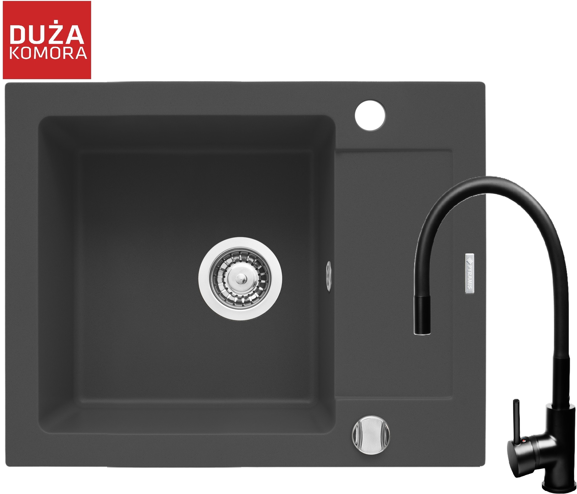 Pyramis Mido lavello con rubinetto carbone/nero 070088501FB