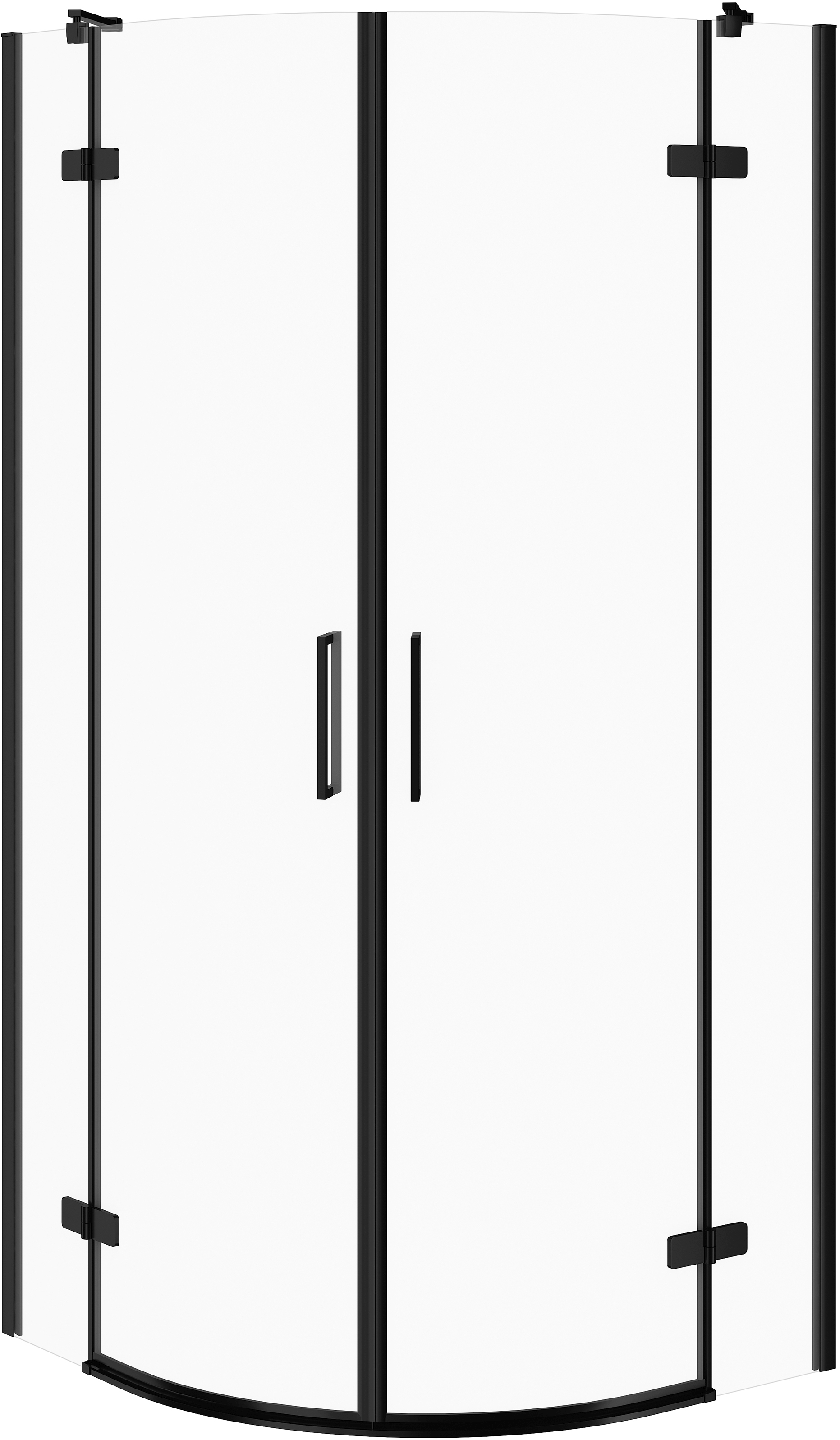 Cersanit City box doccia 80x80 cm semicircolare nero opaca/vetro trasparente S584-072