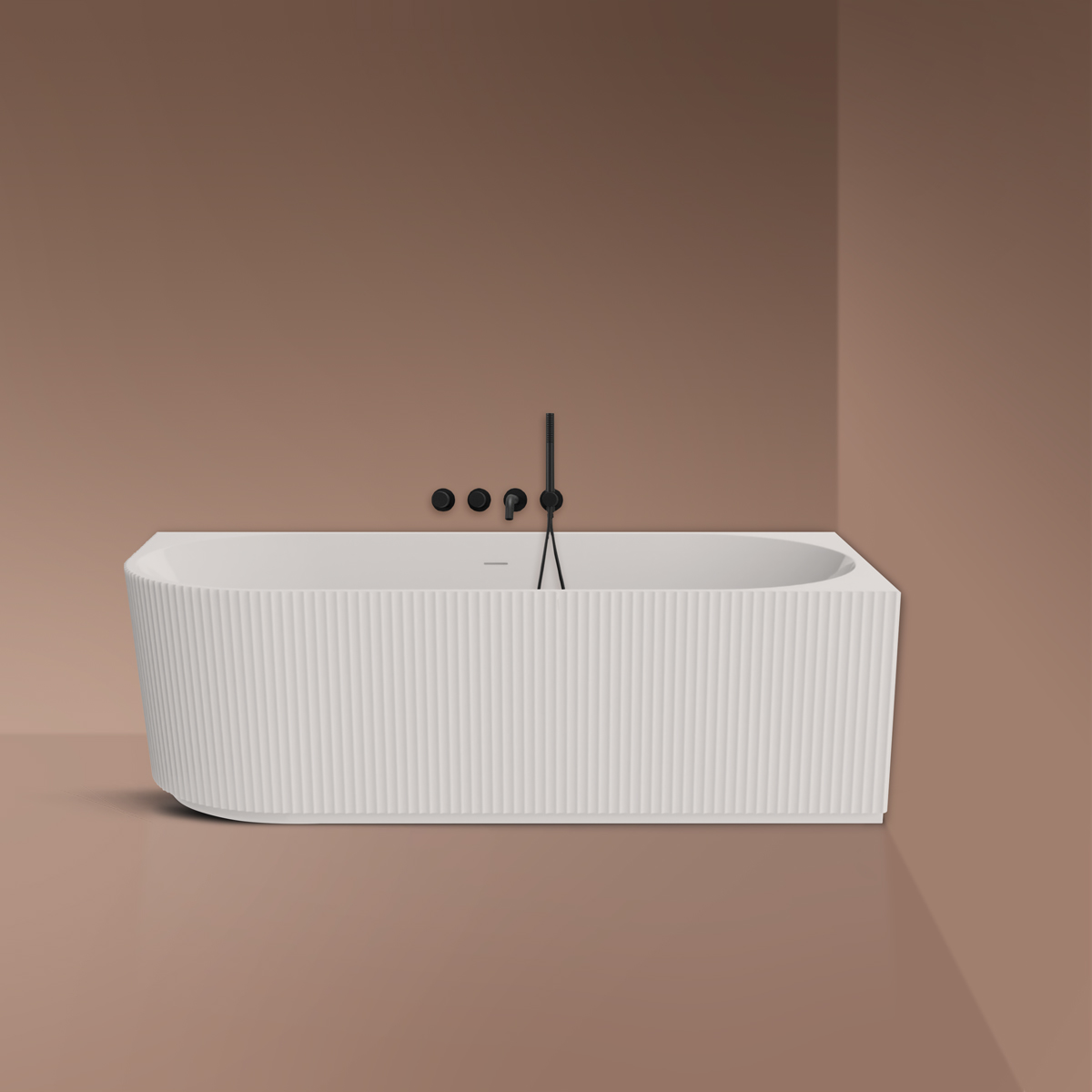 Oltens Hamnes vasca da bagno angolare 170x80 cm ovale bianco 11009000
