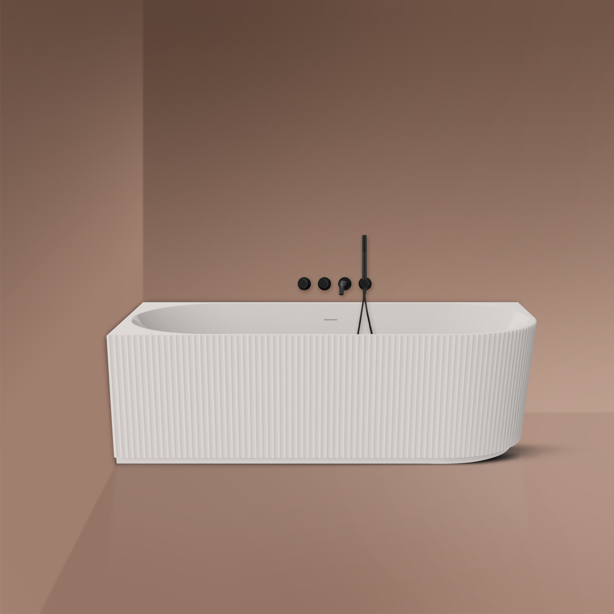 Oltens Hamnes vasca da bagno angolare 160x75 cm ovale bianco 11010000