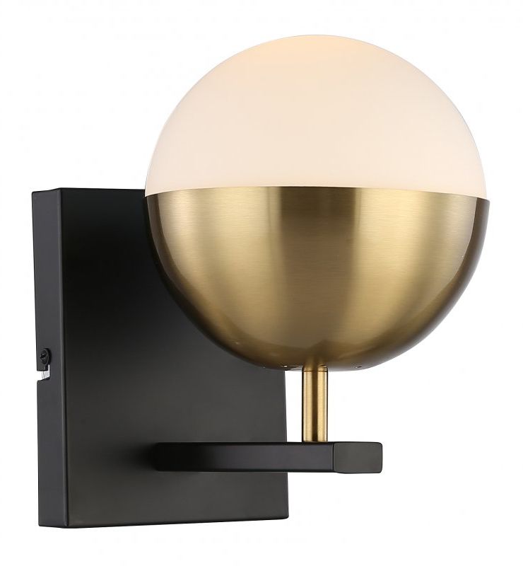 GTV Abies lampada da parete 1x40 W nero-oro OS-ABIESW-40-DEC
