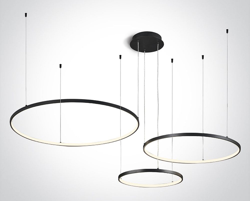 One Light Verdun 3 lampada da soffitto 1x65 W nero 63150B/B/W