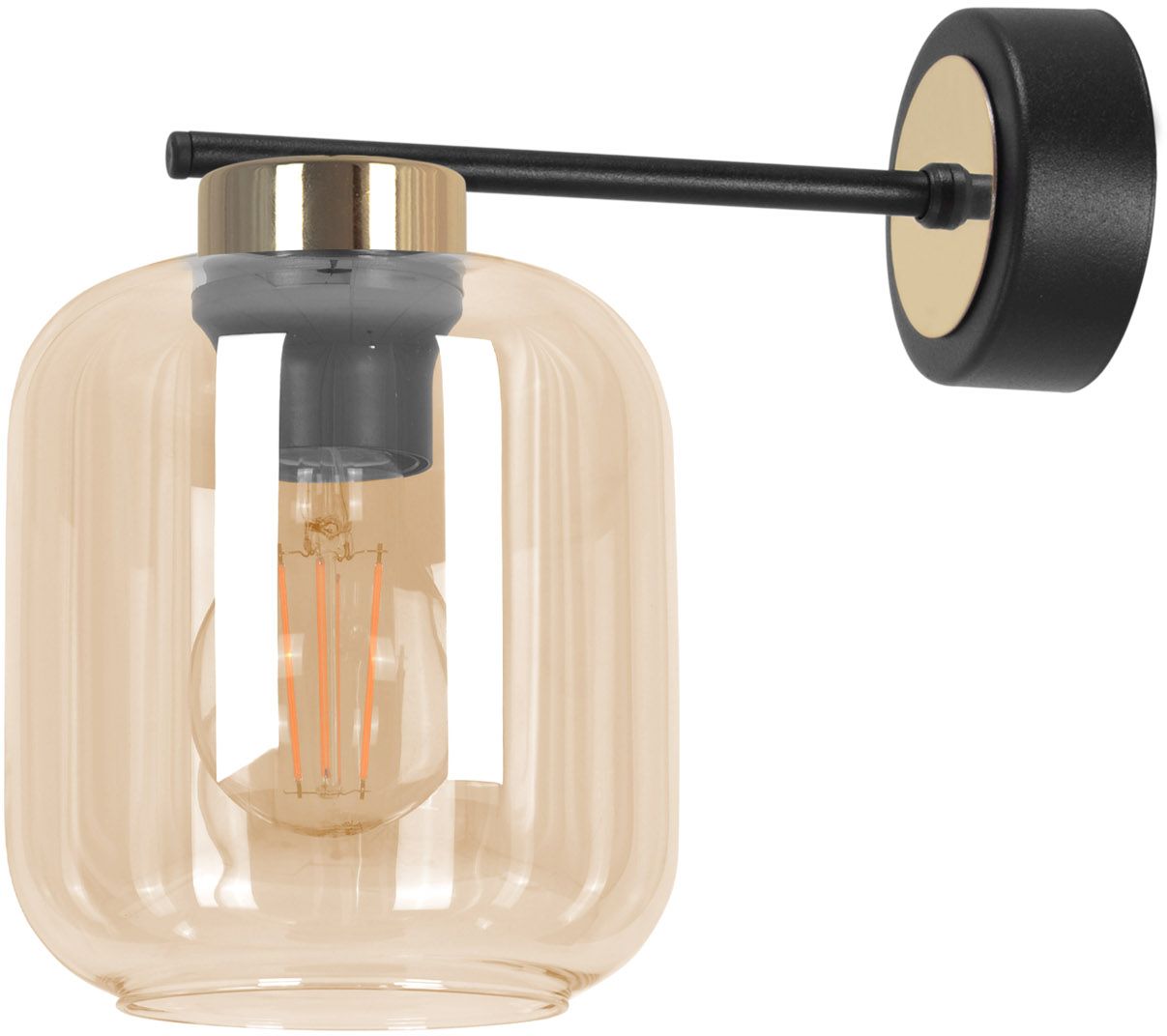 Kaja Iga lampada da parete 1x15 W nero-oro -ambra K-5513