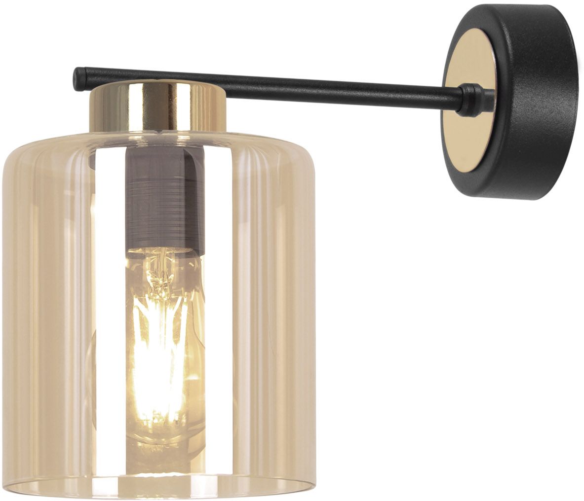 Kaja Aurelia lampada da parete 1x15 W nero-oro -ambra K-5523