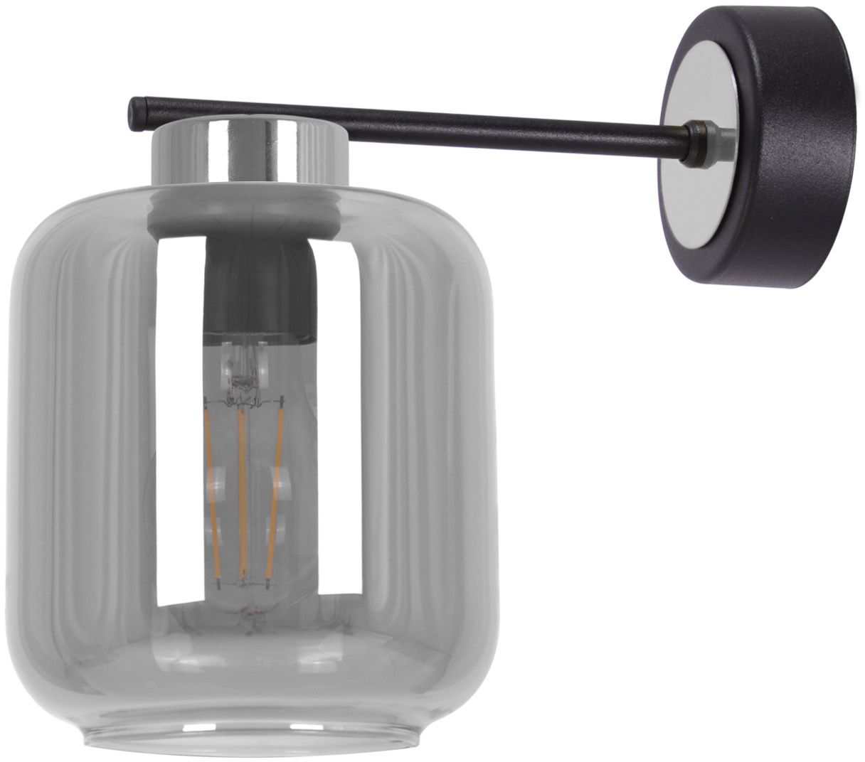 Kaja Piega lampada da parete 1x15 W nero-argento-grafite K-5518