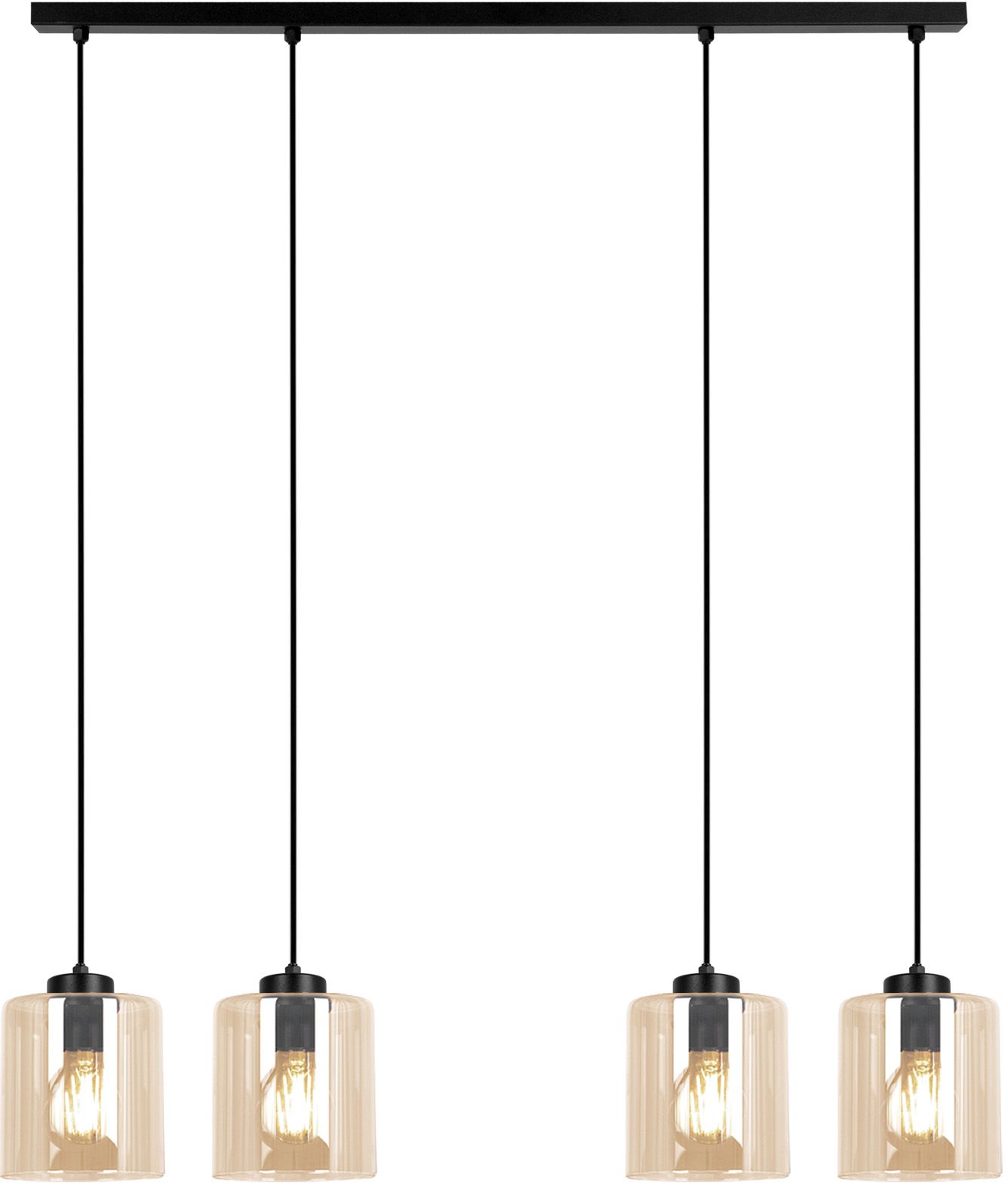 Kaja Soro lampada sospesa 4x15 W nero-ambra K-5571
