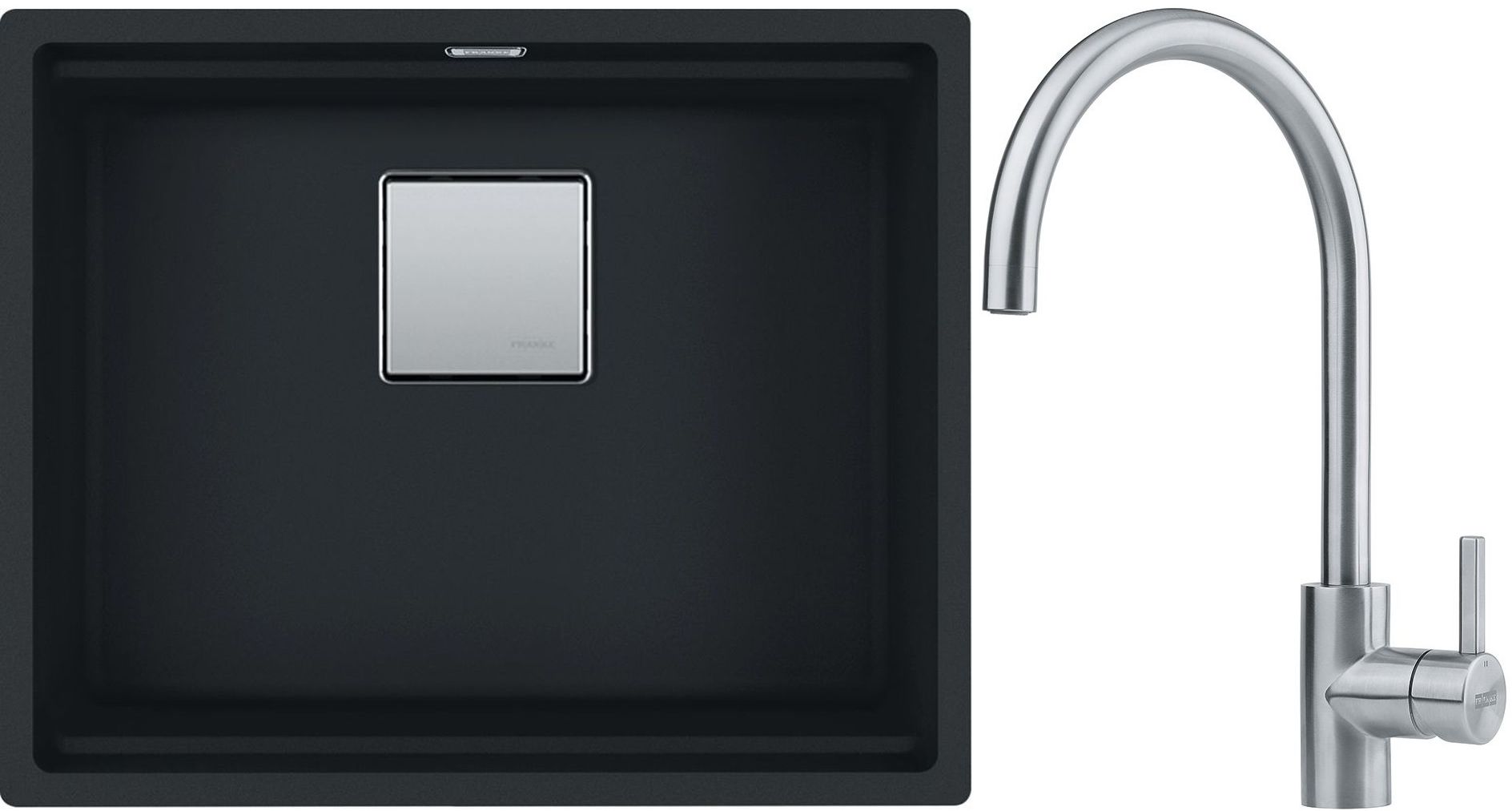 Set lavello in granito Franke Kanon 125.0630.924, rubinetto da cucina Franke Eos 115.0590.044