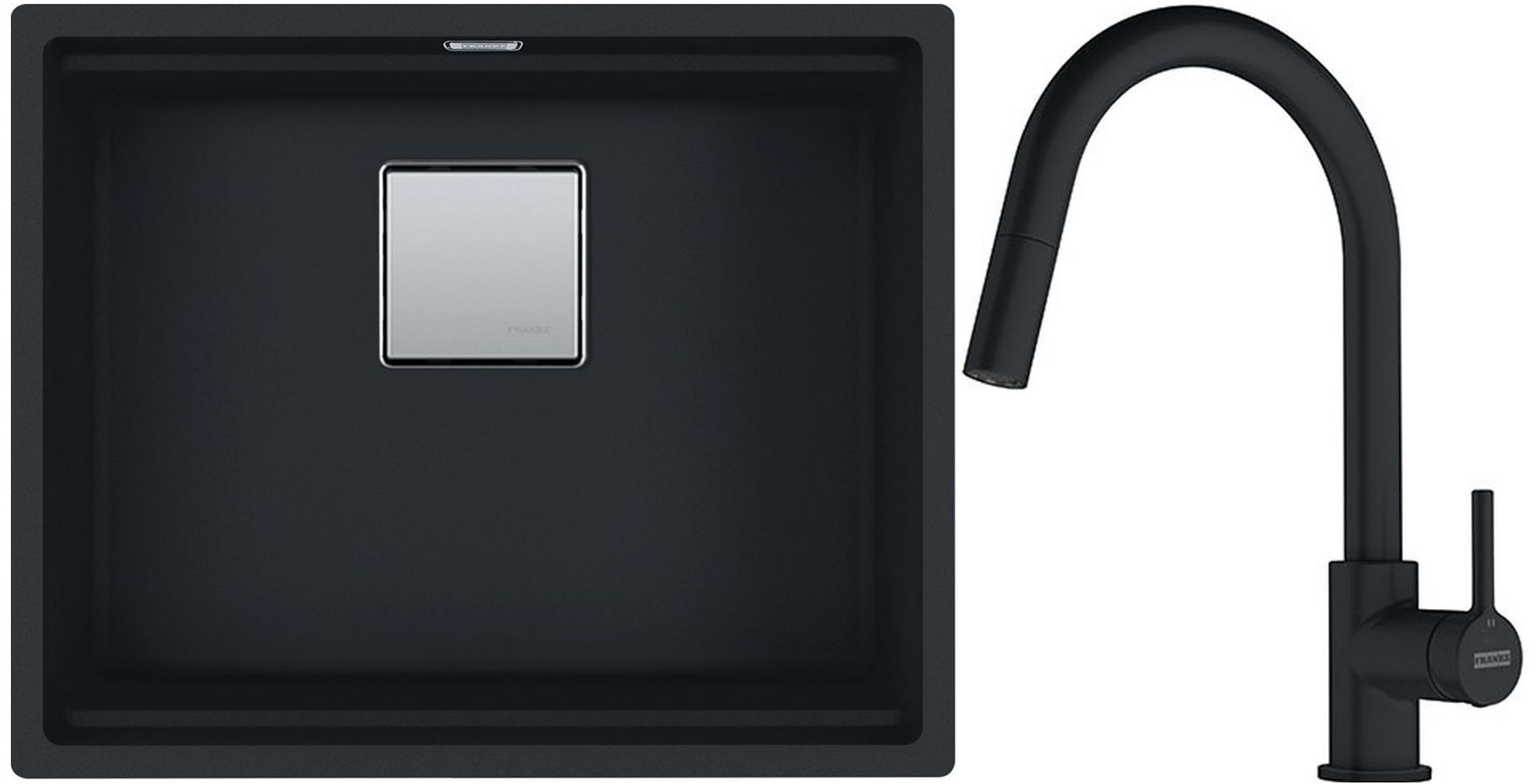 Set lavello in granito Franke Kanon 125.0630.925, rubinetto da cucina Franke Lina 115.0626.053