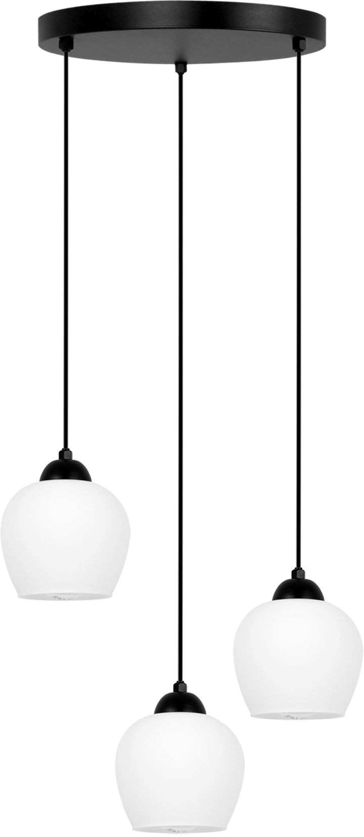 Kaja Abro lampada sospesa 3x15 W bianco-nero K-5601