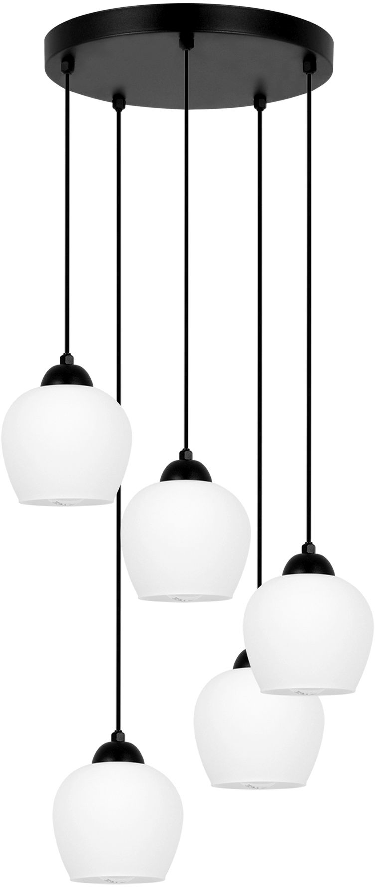 Kaja Abro lampada sospesa 5x15 W bianco-nero K-5602