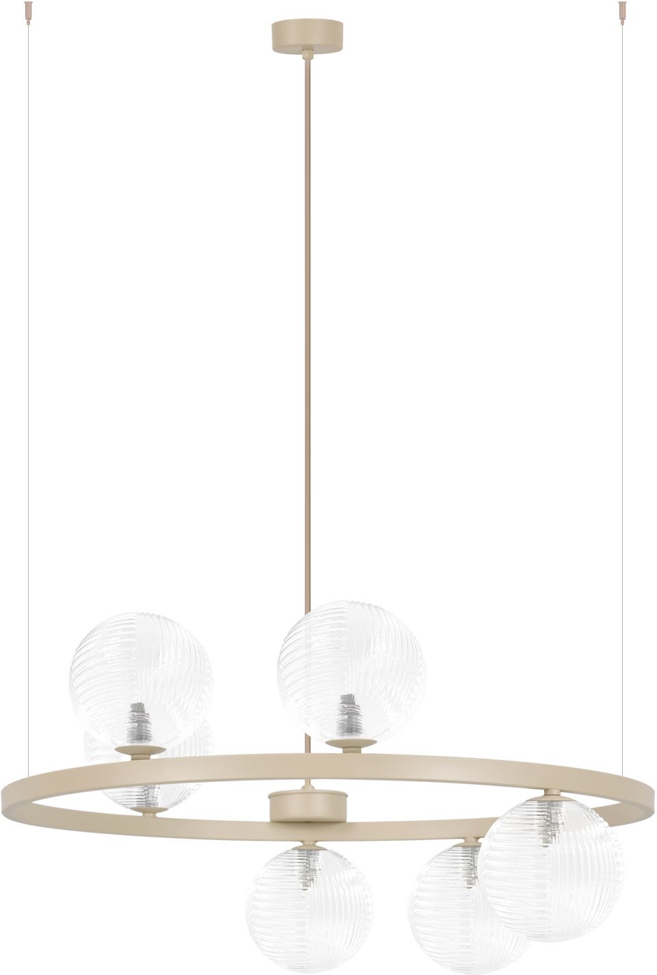 Kaja Tesoro lampada sospesa 6x10 W trasparente-beige K-5700