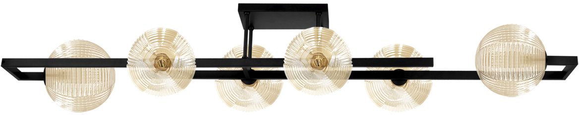 Kaja Emir lampada da soffitto 6x10 W nero-ambra K-5767