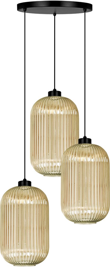 Kaja Fadiga lampada sospesa 3x15 W nero-ambra K-5746