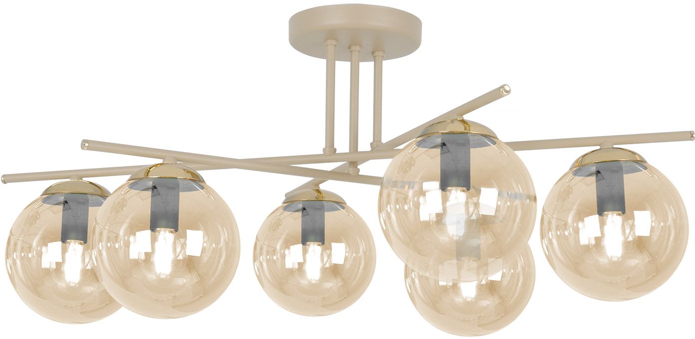 Kaja Felix lampada da soffitto 6x10 W ambra-beige K-5784