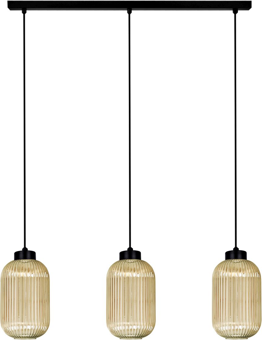 Kaja Fadiga lampada sospesa 3x15 W nero-ambra K-5744