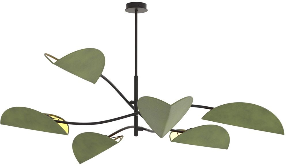 Emibig Lotus lampada da soffitto 6x10 W verde 1461/6