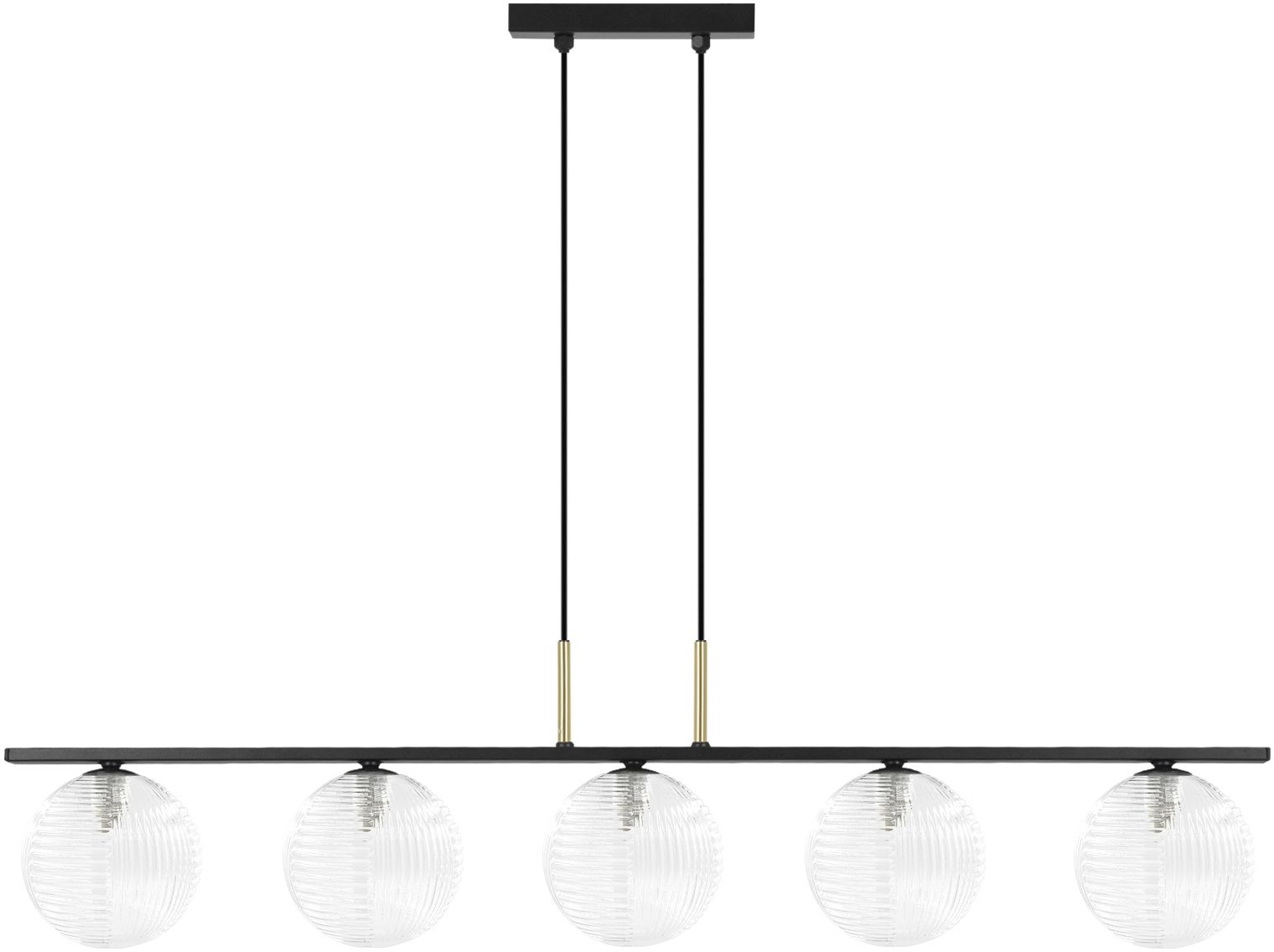 Kaja Aura lampada sospesa 5x10 W nero-trasparente K-5683