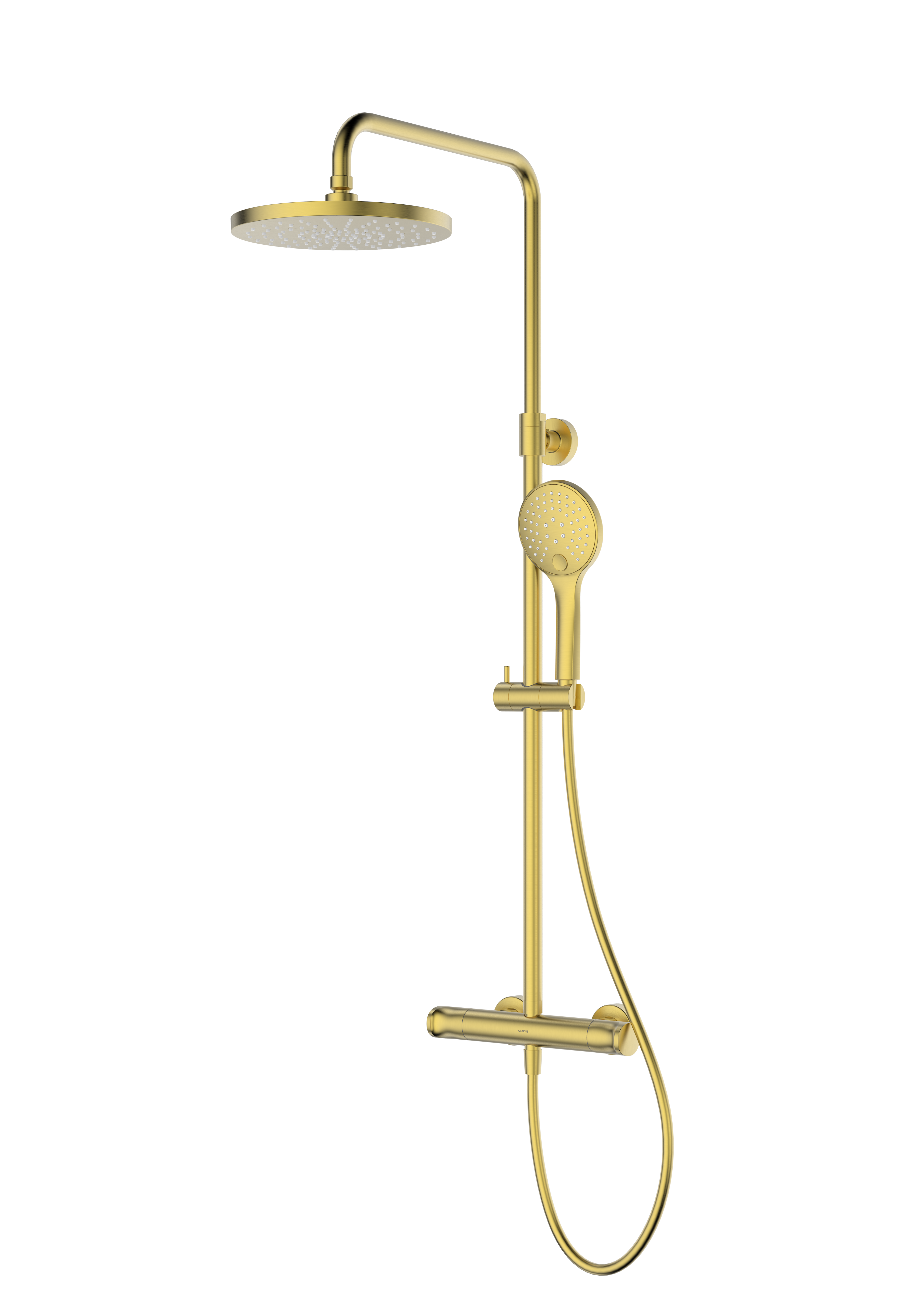 Oltens Vatten set doccia a parete con termostato con soffione oro spazzolato 36505810