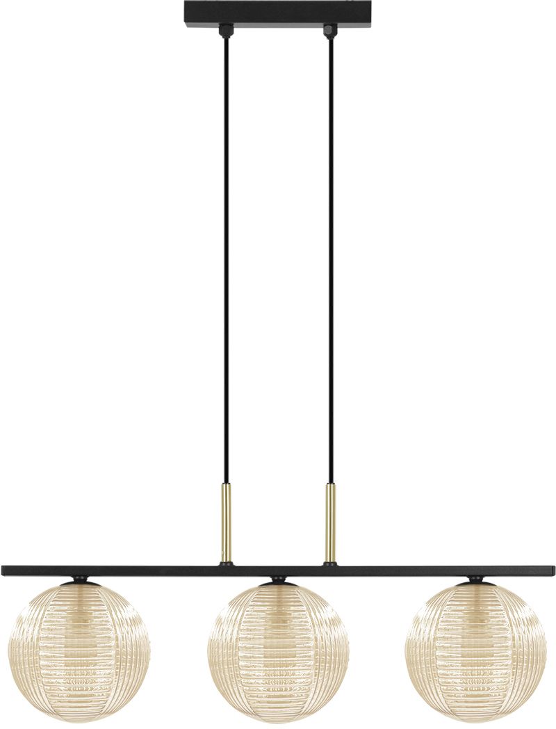 Kaja Giro lampada sospesa 3x10 W nero-oro -ambra K-5687