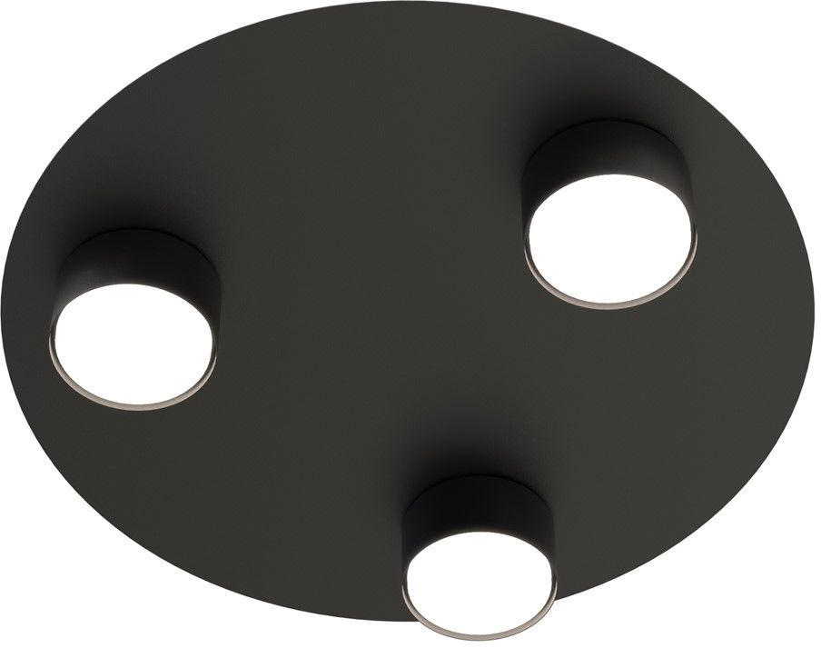 Emibig Bolx lampada da soffitto 3x12 W nero 1441/3