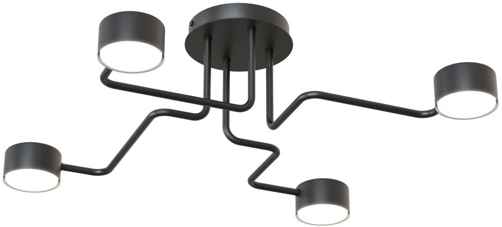 Emibig Kurage lampada da soffitto 4x12 W nero 1442/4