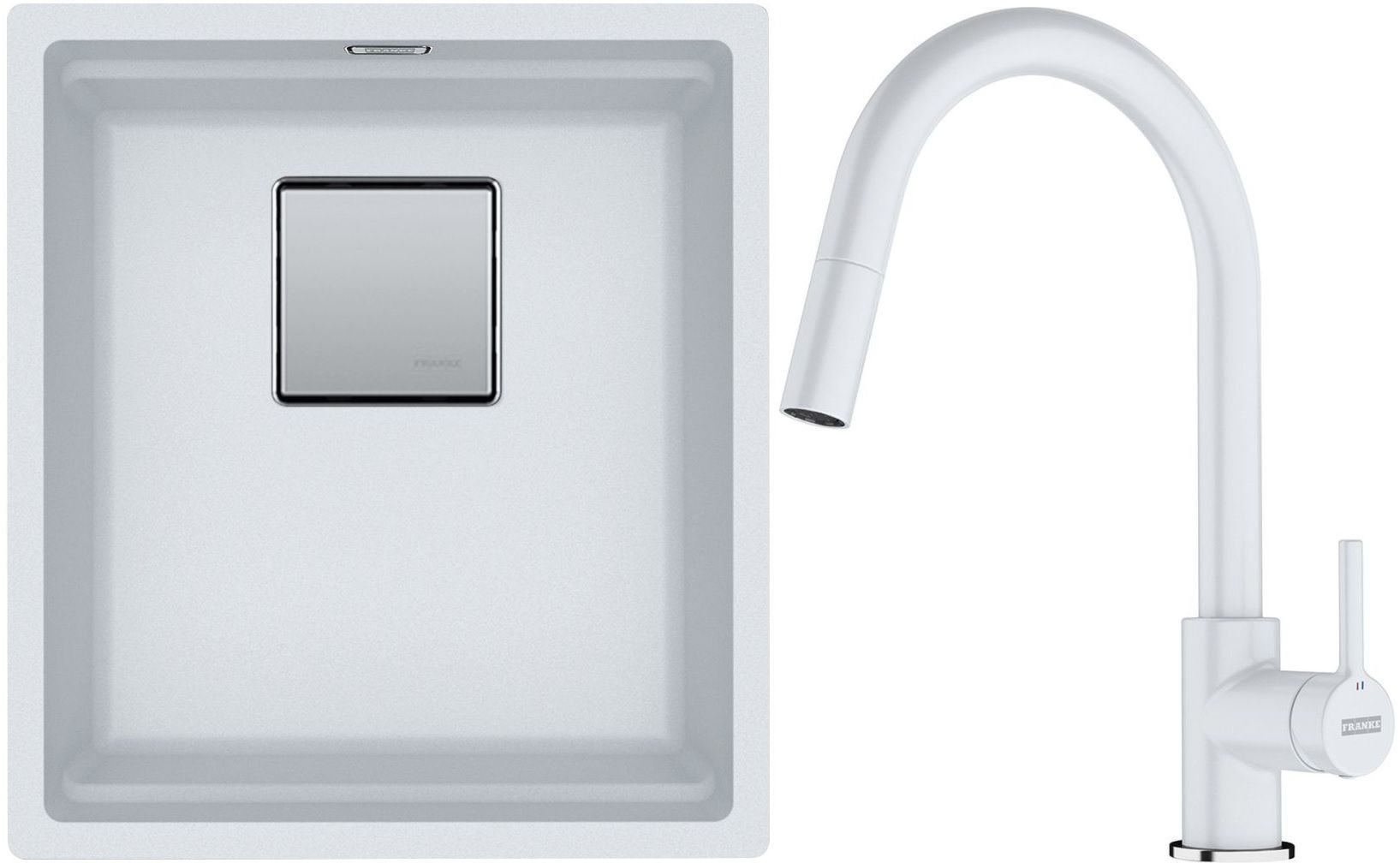 Set lavello in granito Franke Kanon 125.0529.422, rubinetto da cucina Franke Lina 115.0626.081