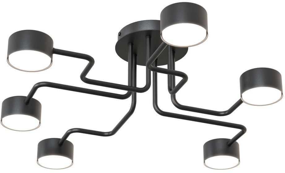 Emibig Kurage lampada da soffitto 6x12 W nero 1442/6