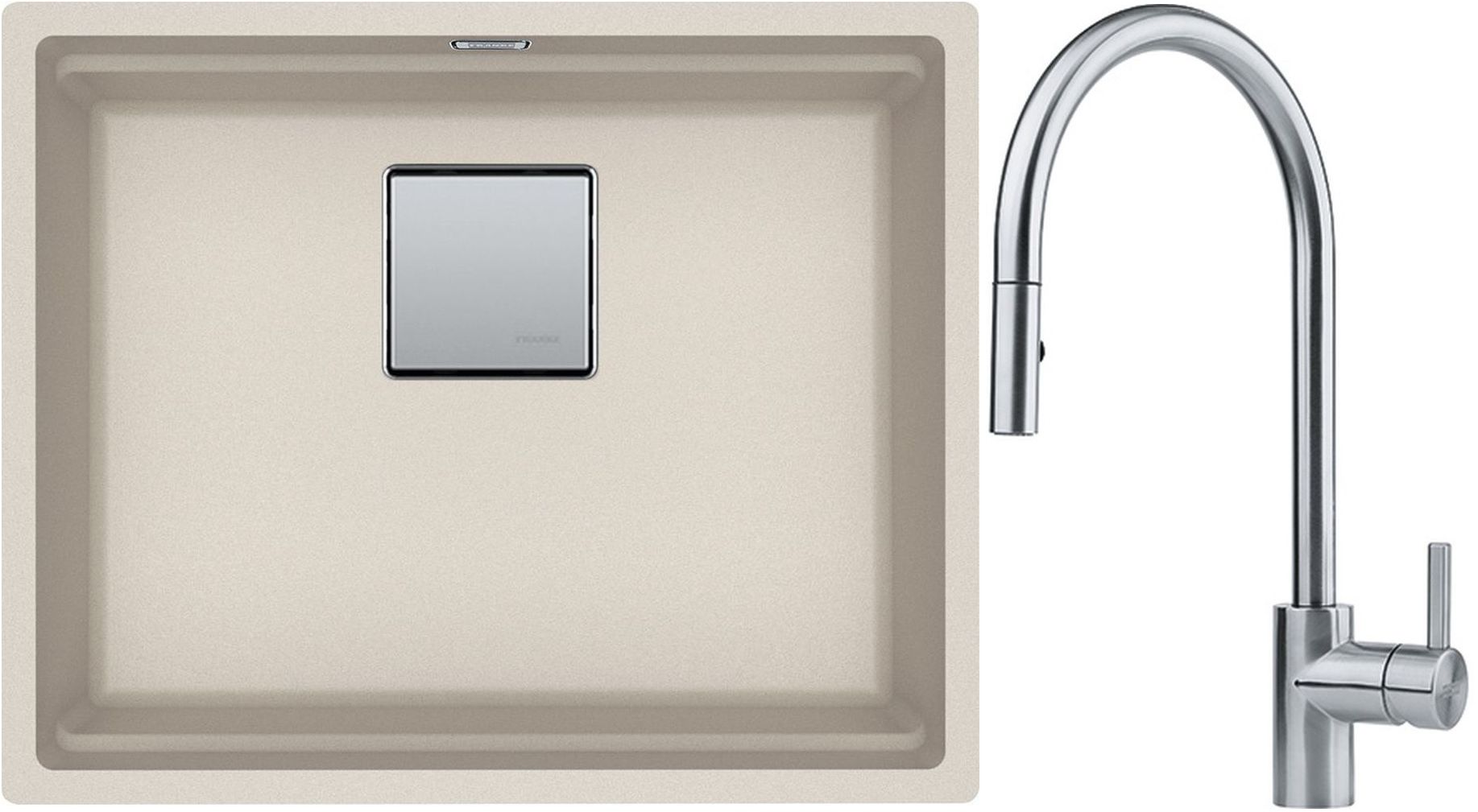 Set lavello in granito Franke Kanon 125.0529.588, rubinetto da cucina Franke Eos 115.0590.045