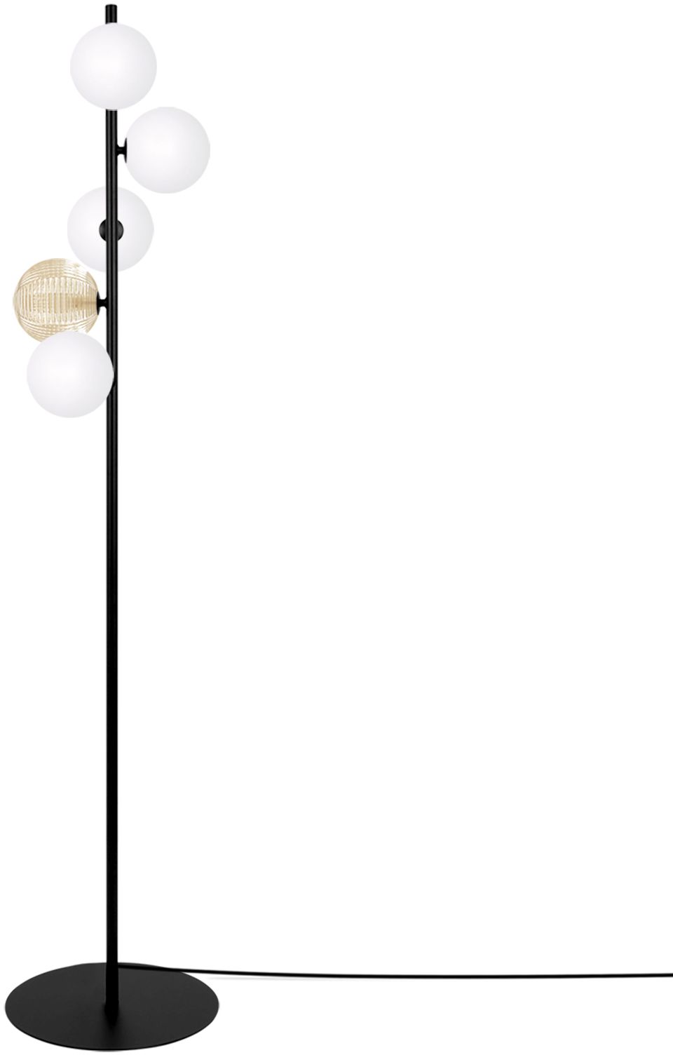 Kaja Saturno lampada da terra 5x10 W bianco-nero-ambra K-5696
