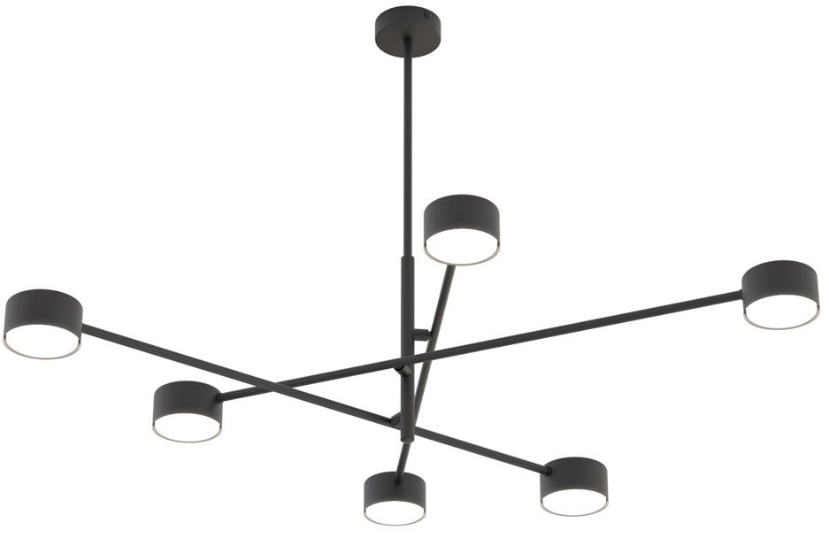 Emibig Natsu lampada da soffitto 6x10 W nero 1444/6