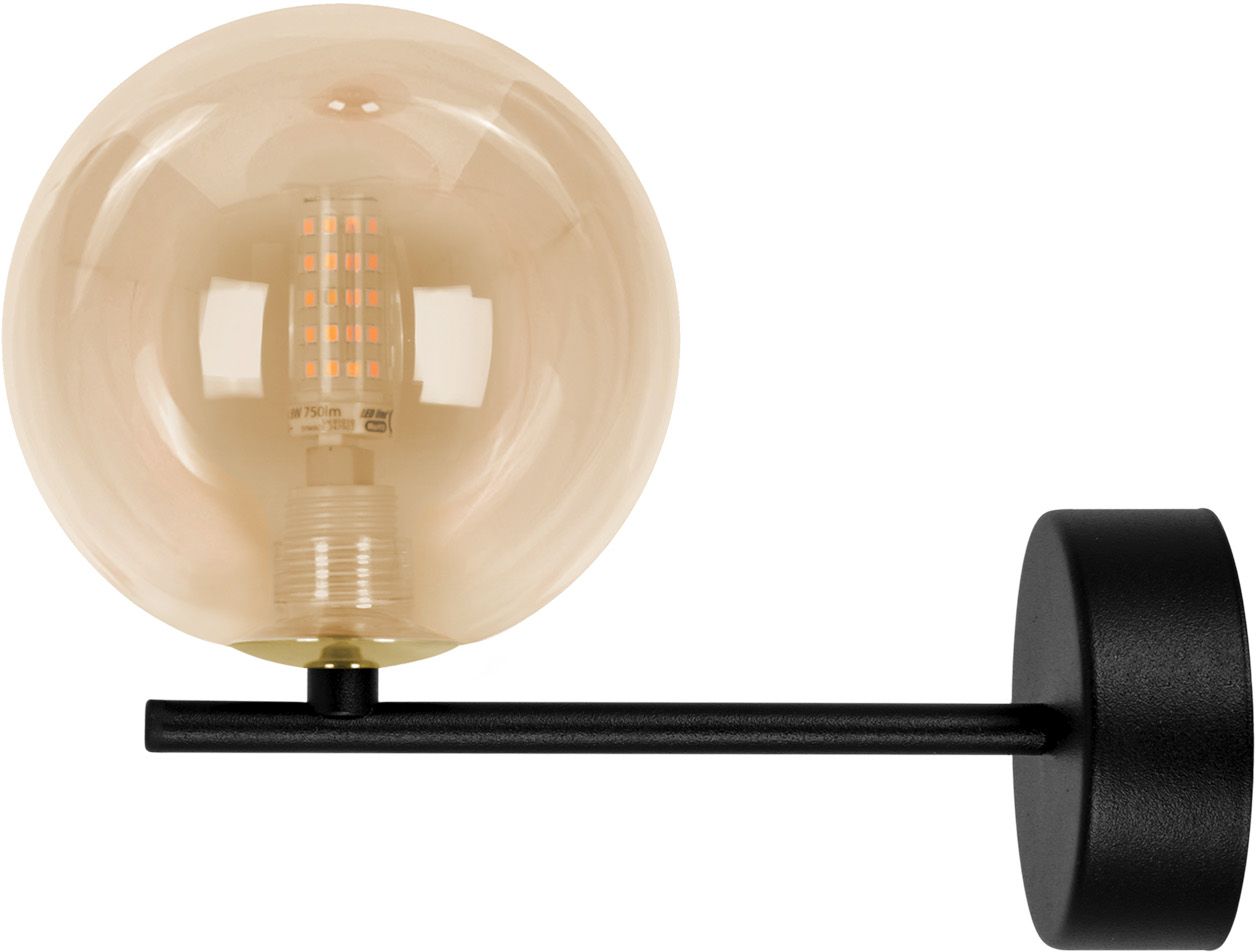 Kaja Galaxy lampada da parete 1x10 W nero-oro -ambra K-5563