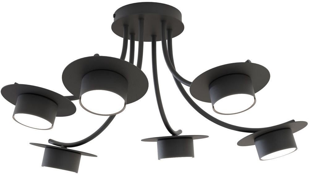 Emibig Enso lampada da soffitto 6x12 W nero 1445/6