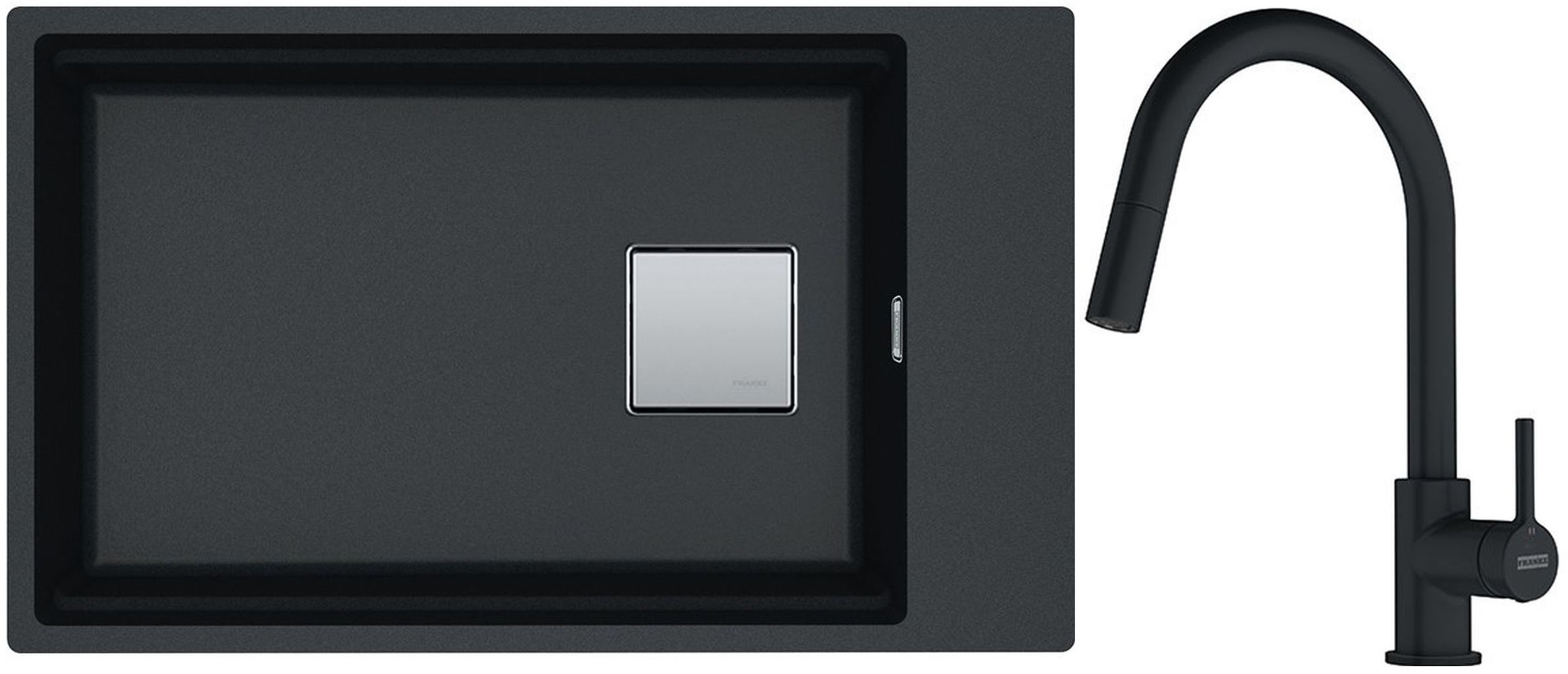 Set lavello in granito Franke Kanon 125.0529.612, rubinetto da cucina Franke Lina 115.0626.053